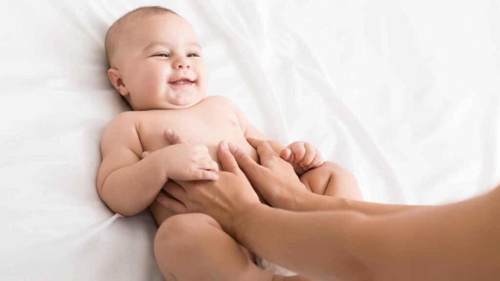 Baby Happy to Get Massage