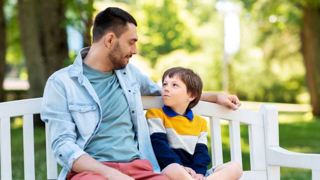 Father Talk to Son Make a Bonding
