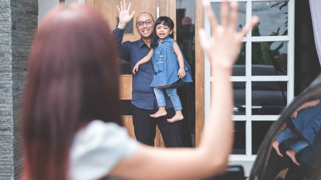Kid Saying Goodbye to Mom